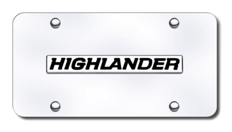 Toyota highlander name chrome on chrome license plate made in usa genuine