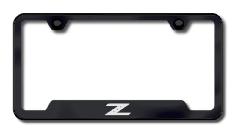 Nissan z laser etched black cut-out license plate frame made in usa genuine