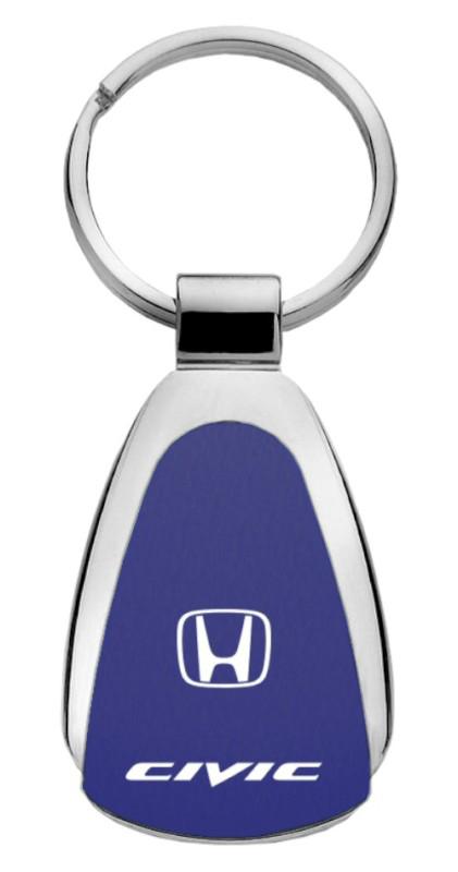 Honda civic blue teardrop keychain / key fob engraved in usa genuine