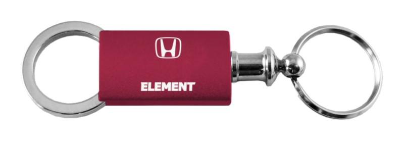Honda element burgundy anodized aluminum valet keychain / key fob engraved in u