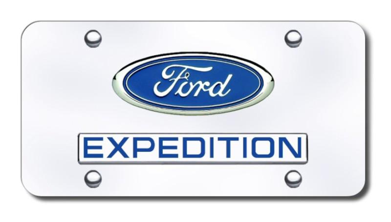 Ford dual expedition chrome on chrome license plate made in usa genuine