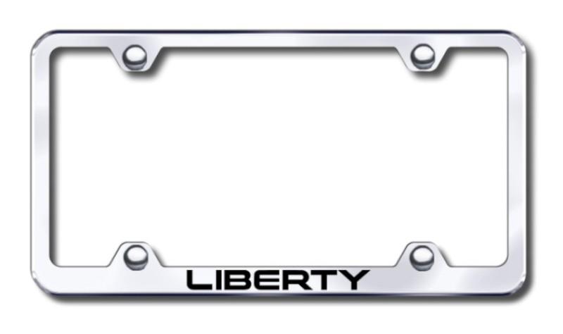 Chrysler liberty wide body  engraved chrome license plate frame -metal made in