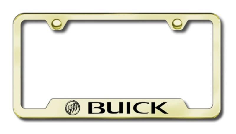 Gm buick  engraved gold cut-out license plate frame made in usa genuine