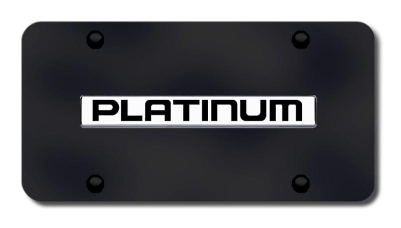 Ford platinum name chrome on black license plate made in usa genuine
