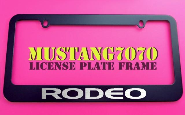 1 brand new isuzu rodeo black metal license plate frame + screw caps