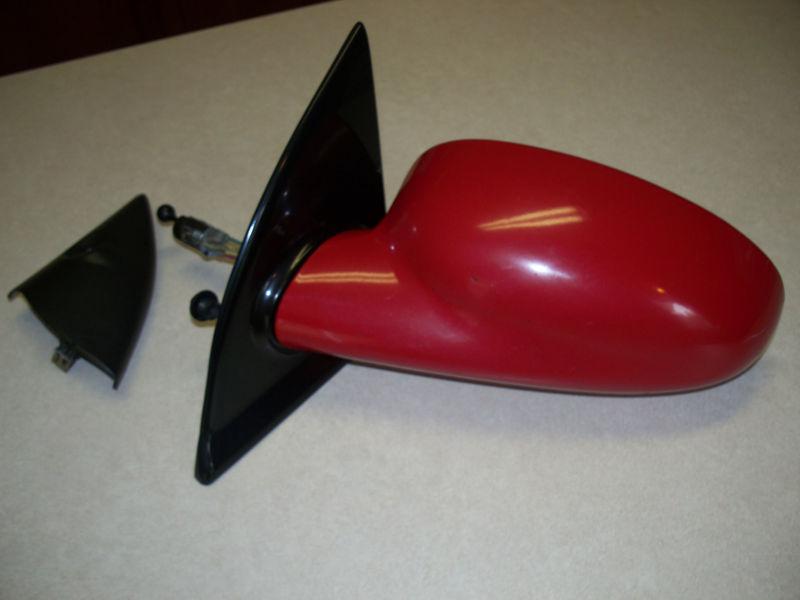 97-02 saturn sc coupe  left drivers manual side view mirror red 2dr 