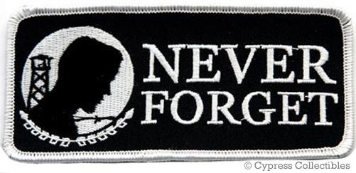 Pow-mia patch new military biker emblem - never forget embroidered iron-on kia