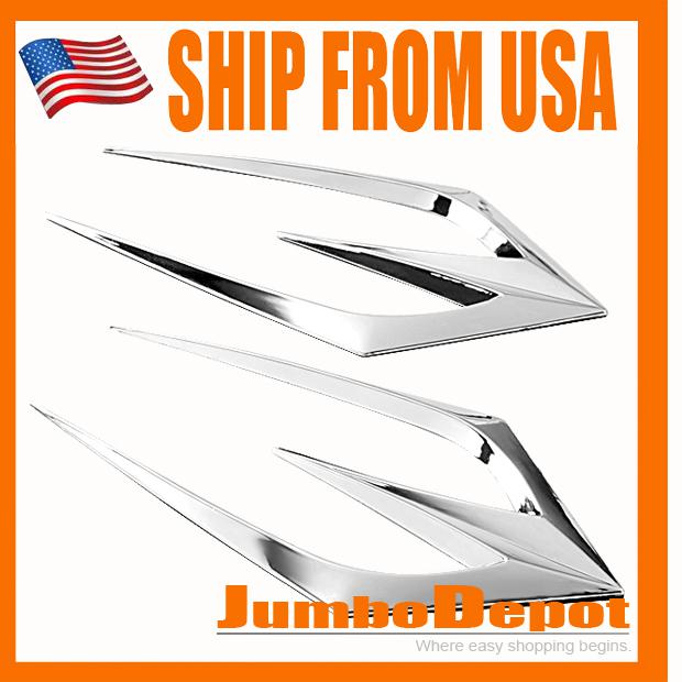 Us 2x air flew intake side vent hood bonnet duct fender cover chrome design look
