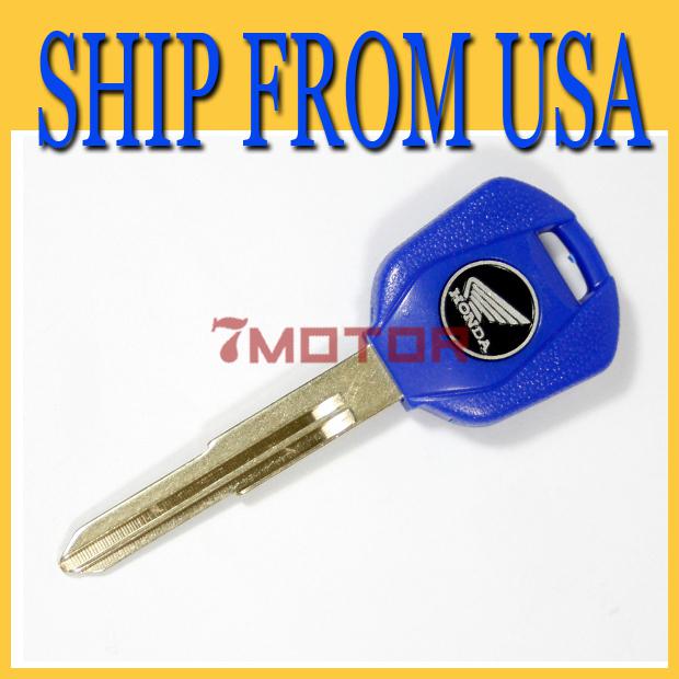 Us 1x metal alloy blue style motorcycle blank key hot for honda cbr 400 600 954