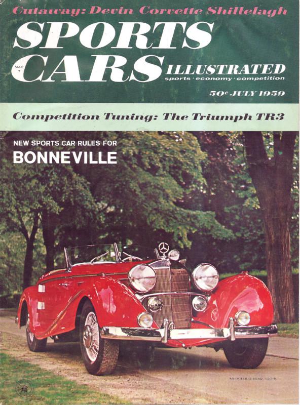 1959 sports cars ill july devin ss corvette fiat triumph tr3 moss versus ferrari
