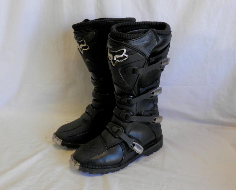 Fox racing men's tracker motorcycle boots, black leather, size usa 10, motocross