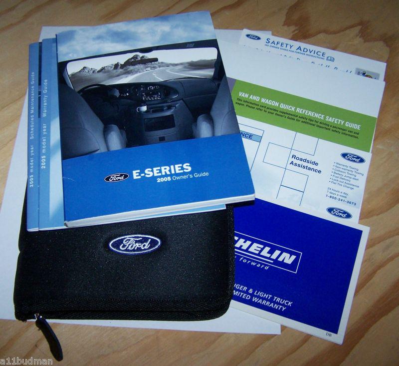 05 e-series van owner’s manual with zippered pouch ford logo vg used condition 