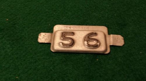 Vintage ford chevy 1956 removeable metal license plate corner tag