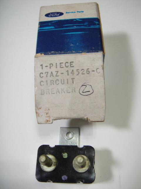 1967-69 ford circuit breaker fuse 7.5 amp u/w 2 speed wiper nos galaxie 500 xl