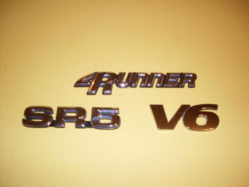 2004 toyota 4runner sr5 v/6/rear lift gate or trunk lid/all 3 emblem set/glue on
