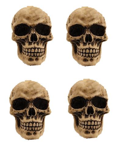 3d natural skull heads car truck suv motorcycle bike tire valve caps - 4pc