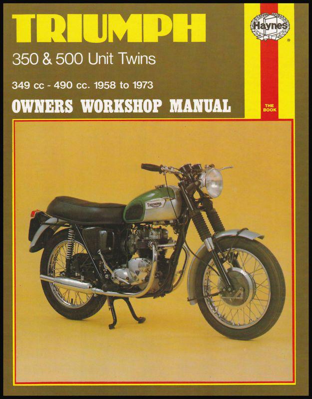 Triumph unit twin 350 500 daytona trophy haynes workshop manual1958-73 tbs-1856