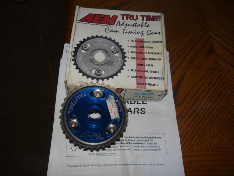 Aem-23-802b / 23-602b tru-time adjustable cam gear blue honda acura b17a1, b18a1