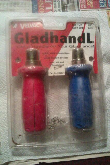 Velvac gladhandle grips red blue emergency service
