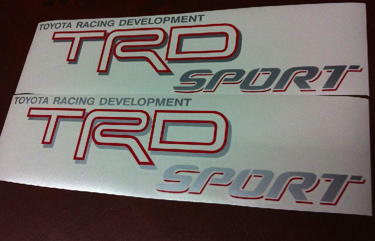 Trd sport decal silver red spt2 sticker toyota racing development tacoma tundra 