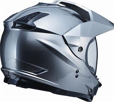Gmax gm11d dual sport helmet medium gloss titanium dot-approved w/clear shield