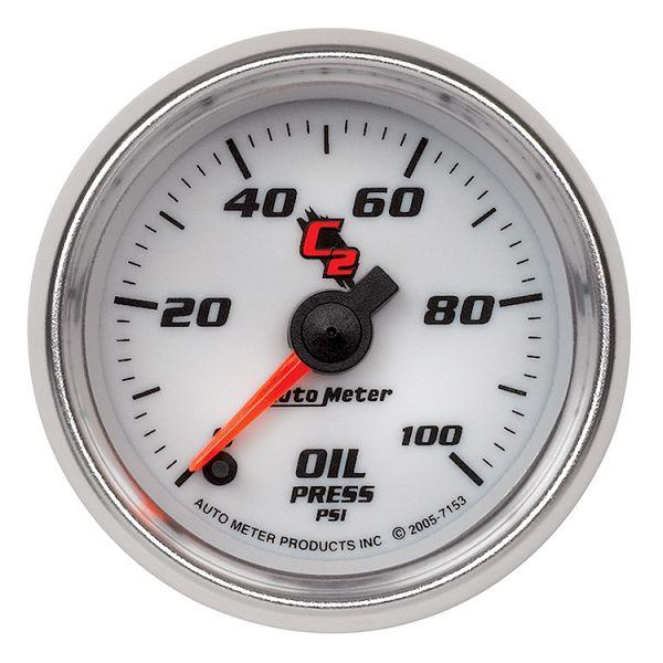 Auto meter 7153 c2 2 1/16" electric oil pressure gauge 0-100  psi