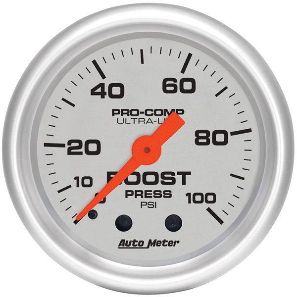 Auto meter 4306 ultra lite 2 1/16" mechanical boost gauge 0-100 psi