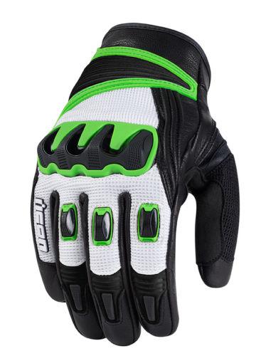 New icon compound mesh short motorcycle airmesh gloves, green, xl