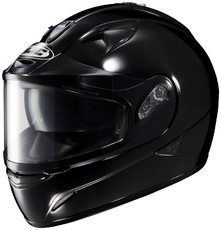 Hjc is-16 black large dual lens snowmobile full snow sled helmet lrg lg