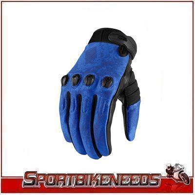 Icon sub etched blue black gloves new small sm