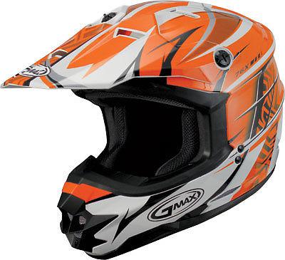 New gmax gm76x player offroad/motocross adult helmet,orange/white/black,small/sm