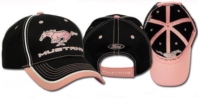 New ford mustang gt cobra svt mach 1 embroidered black pink hat/cap! free ship!