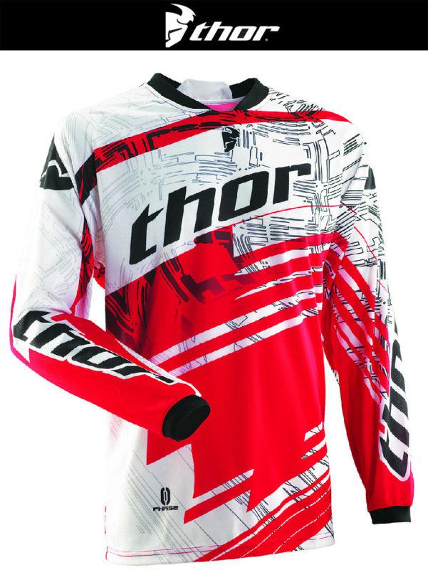 Thor phase swipe red white black dirt bike jersey motocross mx atv 2014