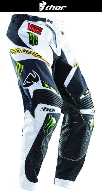 Thor core pro circuit monster white black sizes 28-38 dirt bike pants motocross