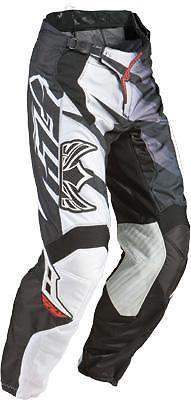 Fly racing kinetic inversion motocross pants black white size us 18