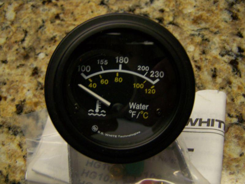 S.w. water temperature gauge. coolant gauges s.s. white
