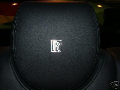 (4pcs) headrest badge sticker decal rolls royce *logo*