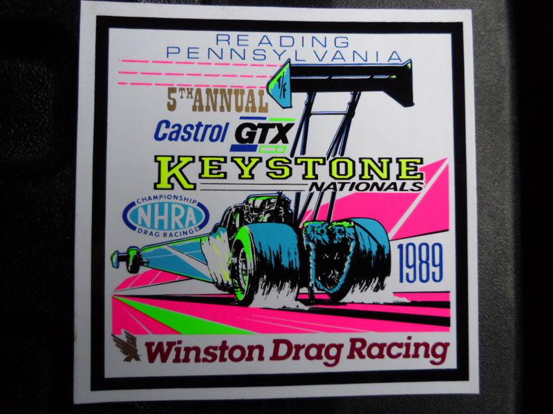 1989nhra 5th ann keystone national castrol gtx event sticker winston drag racing
