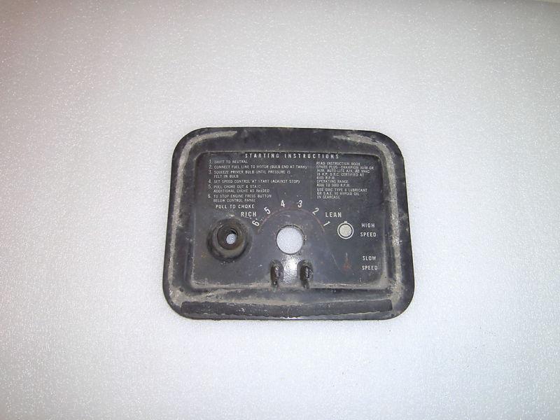 Johnson carburator control panel