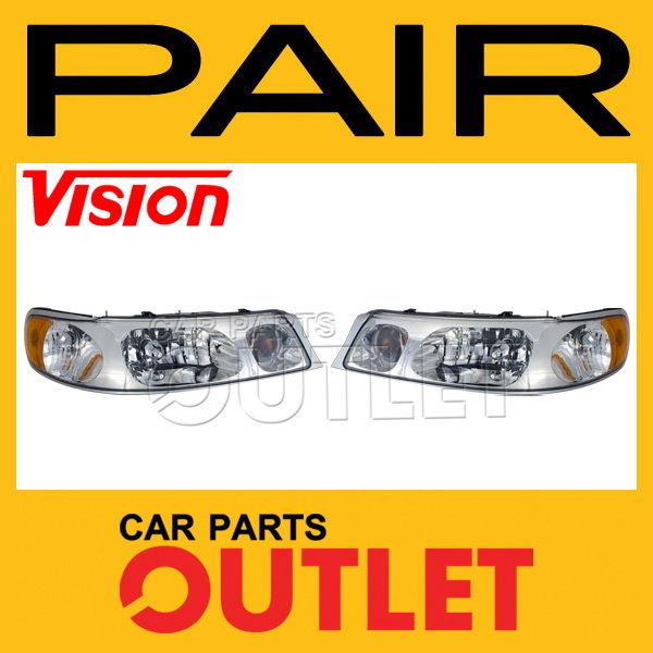98-02 lincoln town car head light lamp new left+right pair set assy replacement