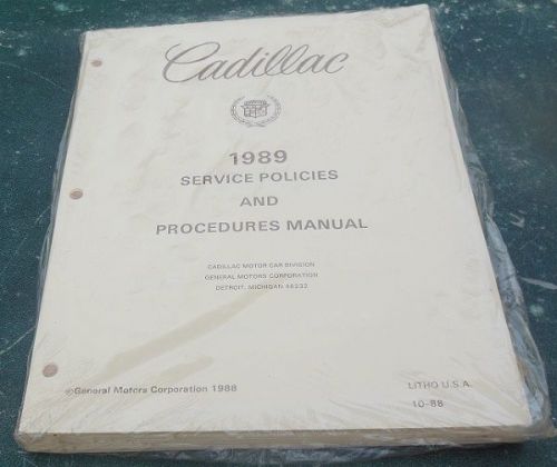 Cadillac 1989 service policies and procedures  manual dealership oem