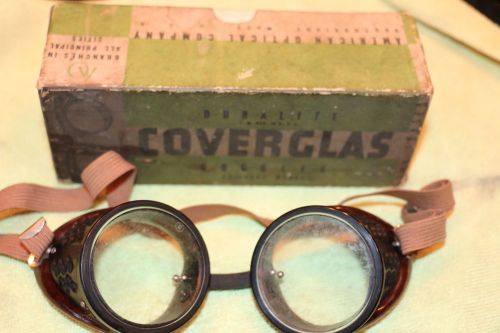 Vintage ao usa industrial safety goggles bakelite steampunk hot rod rat old