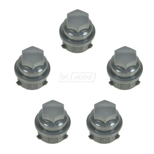 Gray lug nut caps m24-2.0 x 32.5mm kit set of 5 for buick chevy pontiac saturn