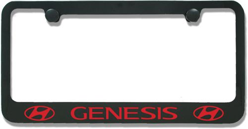 Hyundai genesis 2 logo (black/red) solid brass powder coated license plate frame