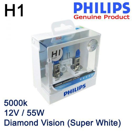 Philips diamond vision h1 5000k white light12v 55w headlight bulb (twins)