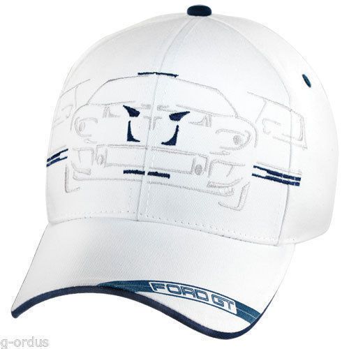 New unique 2005 2006 ford gt gt40 supercar embroidered white cotton hat/cap!