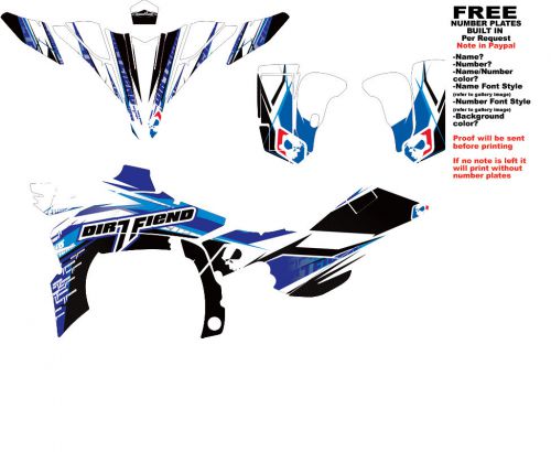 Dfr twist graphic kit white/blue sides/fenders 2009-2013 yamaha yfz450r yfz 450