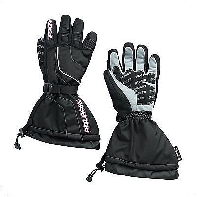 Polaris fxr womens black snowmobile gloves w/ pink trim-  xl - new- oem