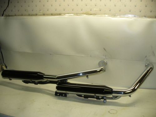 Harley 2012 &amp; up fxs breakout softail stock exhaust mufflers black heat shields