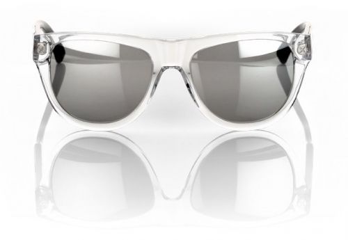 100% higgins sunglasses clear/black - silver mirror lens